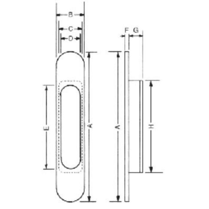 80400 999シリーズ LP‐726 ロングプル（長丸引手） 仙徳 120mm