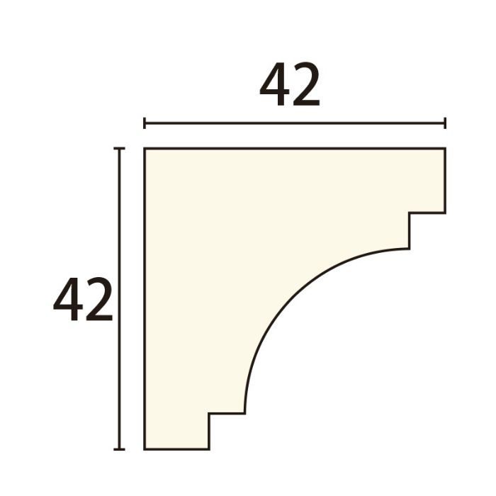 FL115 フレキサンメント 内装用 モールディング 無塗装品 42×42mm 2300mm 軟質ポリウレタン