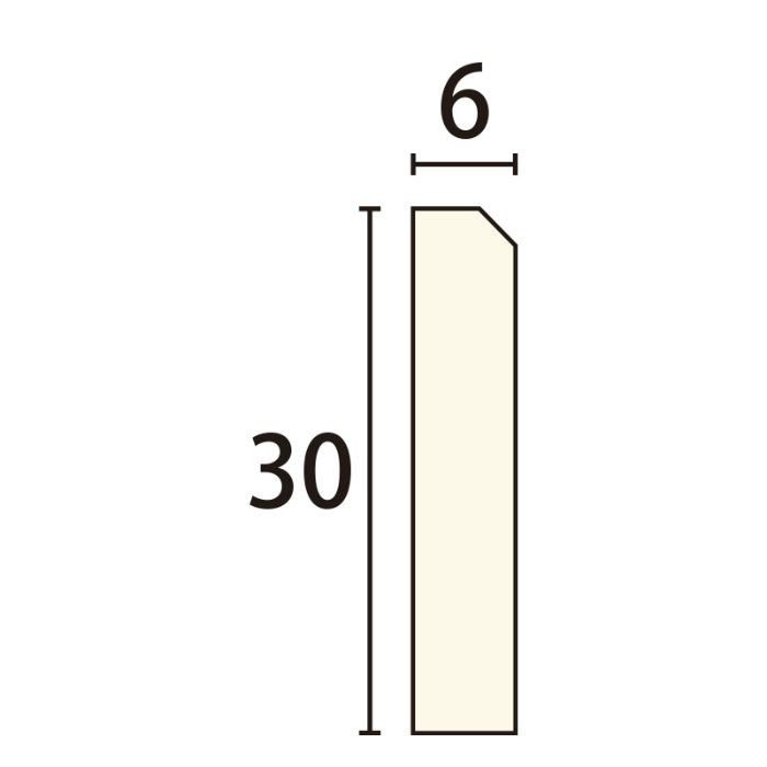 FL556L3 フレキサンメント 内装用 モールディング 巾木 無塗装品 30×6mm 3000mm 軟質ポリ塩化ビニル