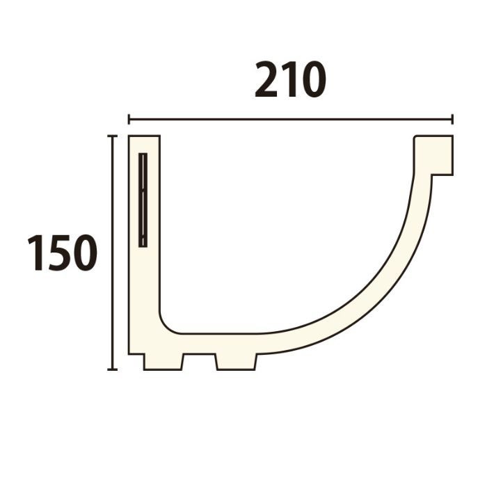 PC2101 パワーセラ 内装用 モールディング 直材 無塗装品 150×210mm 1200mm ガラス繊維強化石膏