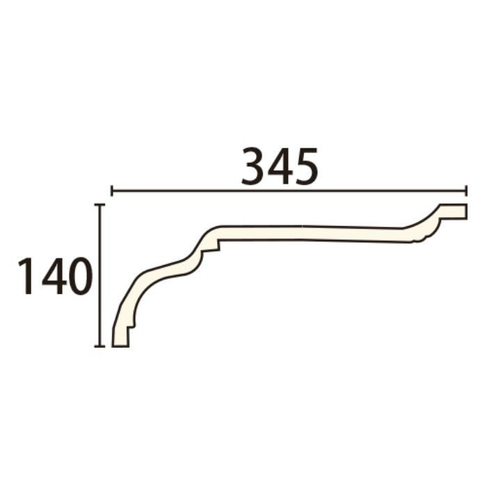 SF120 サンファジー モールディング 無塗装品 140×345mm 1800mm ガラス繊維強化石膏【セール開催中】