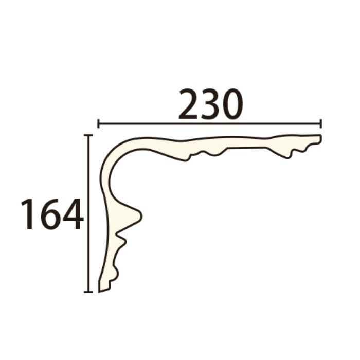 SF129M サンファジー モールディング 無塗装品 164×230mm 1800mm ガラス繊維強化石膏