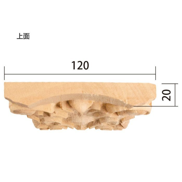 TBK102 サンメントロンⅢ 内装用 ピラスター（付け柱）の柱頭 無塗装品 120×120×20mm ゴムの木材