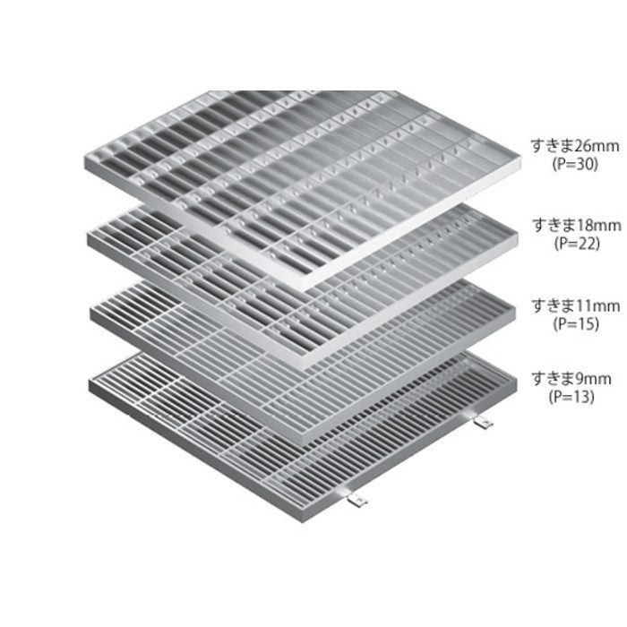 SMW-3525A P=22 ステンレス製グレーチング プレーンタイプ 集水桝用 ピッチ22mm T－2 350×350×25mm　フタのみ