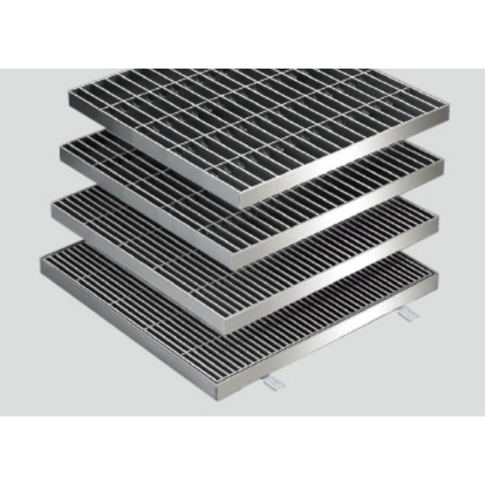 SRQW-4520A P=13 ステンレス製グレーチング 滑り止め模様付 集水桝用 ピッチ13mm 3mmフラットバー 歩行用 450×450×20mm　フタのみ