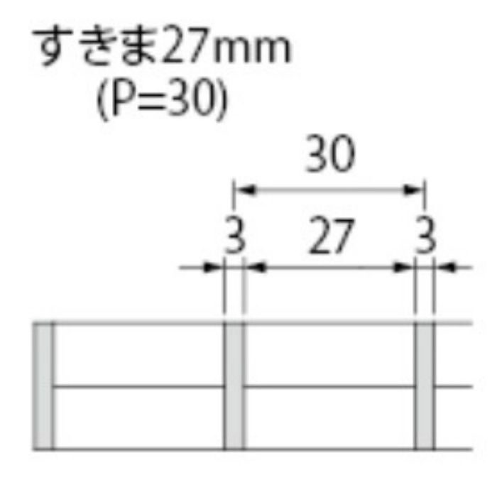 SRW-3315 P=30 ステンレス製グレーチング プレーンタイプ 集水桝用 ピッチ30mm 3mmフラットバー 歩行用 300×300×15mm　フタのみ