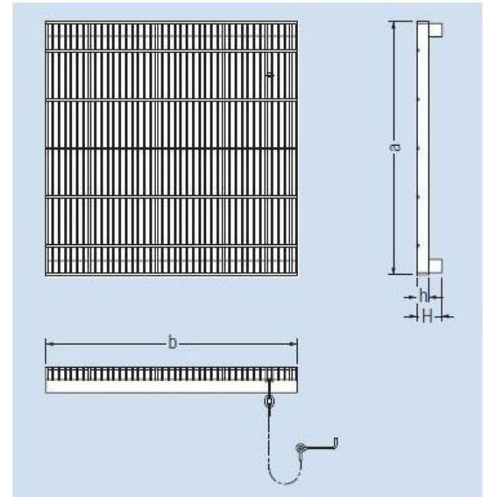 QSCD-500 スチール製グレーチング 都営住宅型CDます用 細目プレーンタイプ T-2仕様 570×569×32／48mm