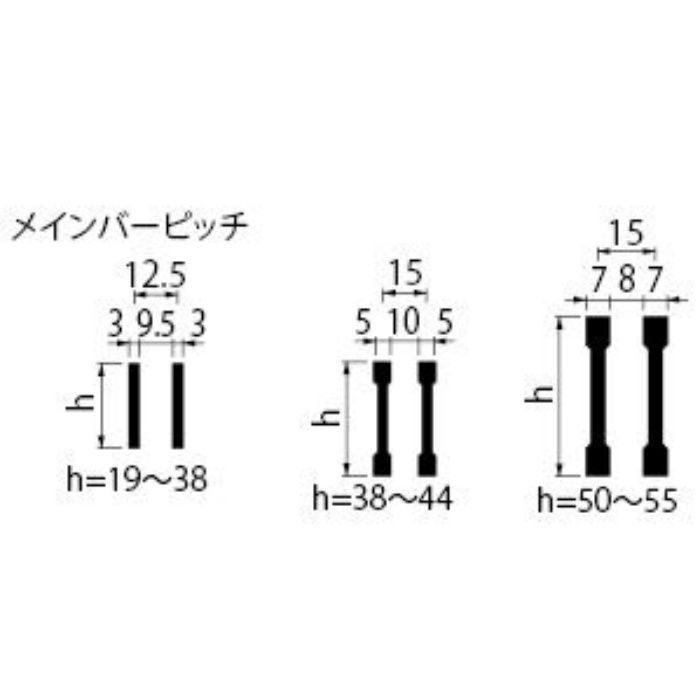 QSJ-T-3638A スチール製グレーチング かさあげ型 細目プレーンタイプ JIS型側溝用 テーパ付きエンドプレートタイプ T－25仕様 360×494×38／90mm