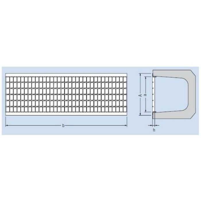 HSUM-23619 スチール製グレーチング プレーンタイプ 歩道U字溝用 歩行用 350×993×19mm