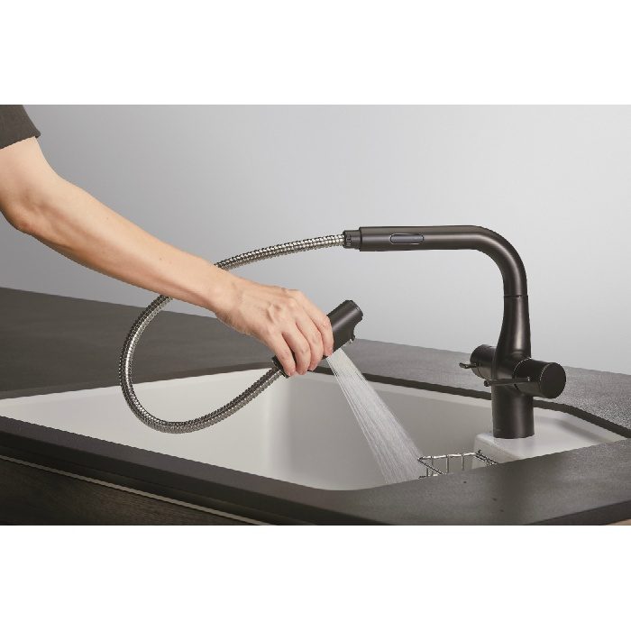 AWJ501LKSB 水栓一体型浄水器 センサー付 ブラック アンダーシンク型