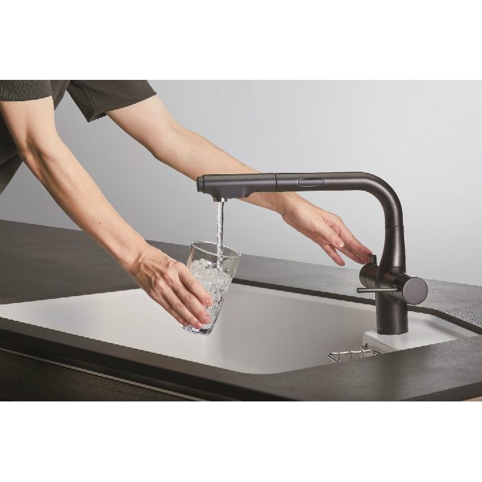 AWJ501LKSB 水栓一体型浄水器 センサー付 ブラック アンダーシンク型