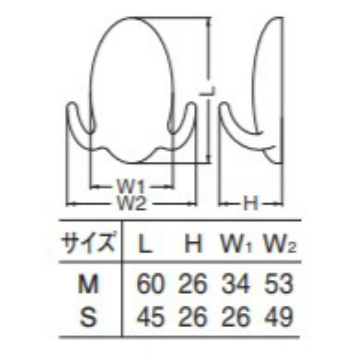 C-11T たまごフックツイン M アイボリ 簡単にはがせる粘着タイプ