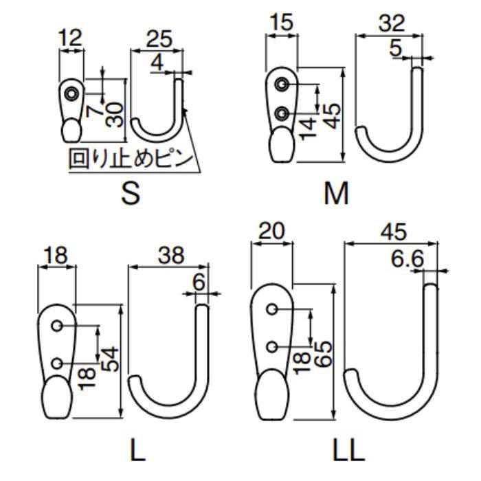 CZ-22 ダ･ヴィンチフックJ形 S Nブラック