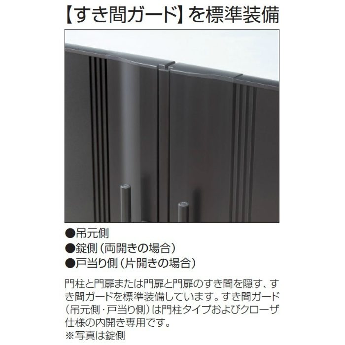 形材門扉 スプレシア1型 MGS-1 内開き施工 0814 両開きセット 直付けタイプ タッチ錠NLTH-11 アーバングレー（UC） 左勝手 800×1400mm