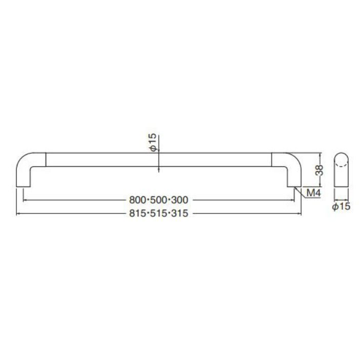 HC-23 ランセルハンドル 300mm 鏡面磨・純金