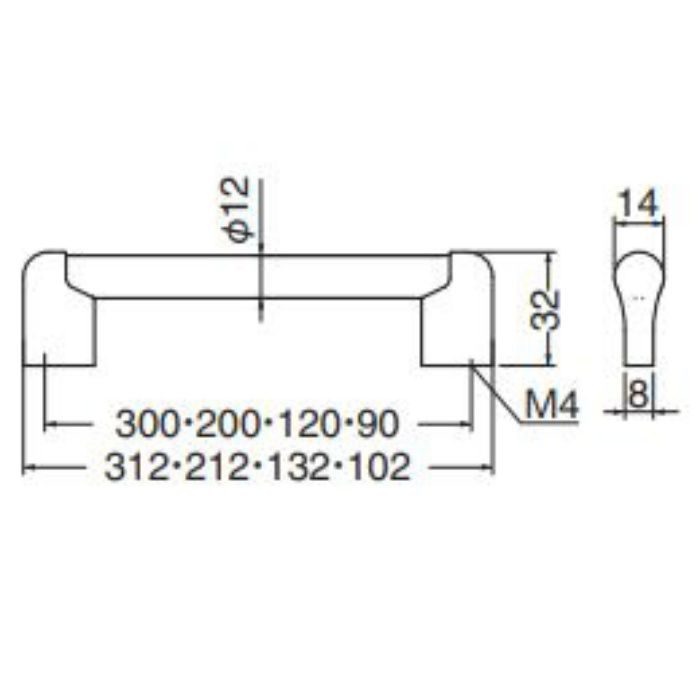 HC-35 マランツハンドル 120mm 鏡面磨・純金