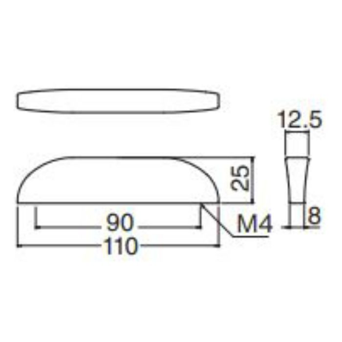 HW-20 ウッド ブリッジハンドル 90mm 白木ウッド