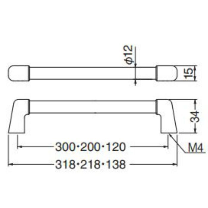 HZ-56 グラミーハンドル 200mm 鏡面・純金 シロクマ【アウンワークス通販】