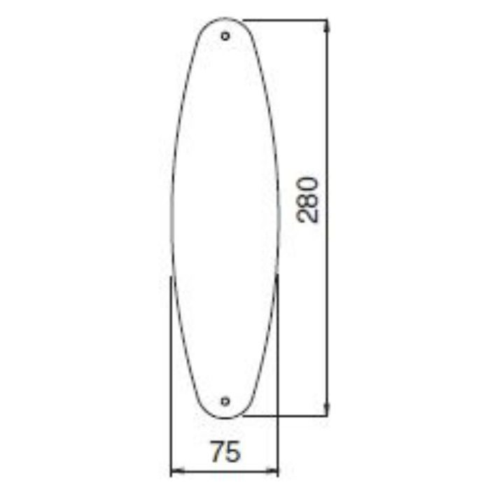 No.281 アンティーク押板オーバル 280×75 Nブラック シロクマ【アウン