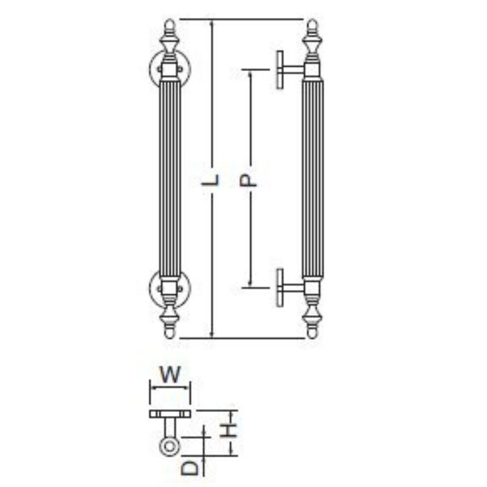 シロクマ バルカン取手 GB 特大 NO-36 1本 - 建具金物