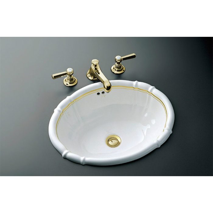 GG1101R-GL 洗面器 490×395mm ゴールドライン【1穴】