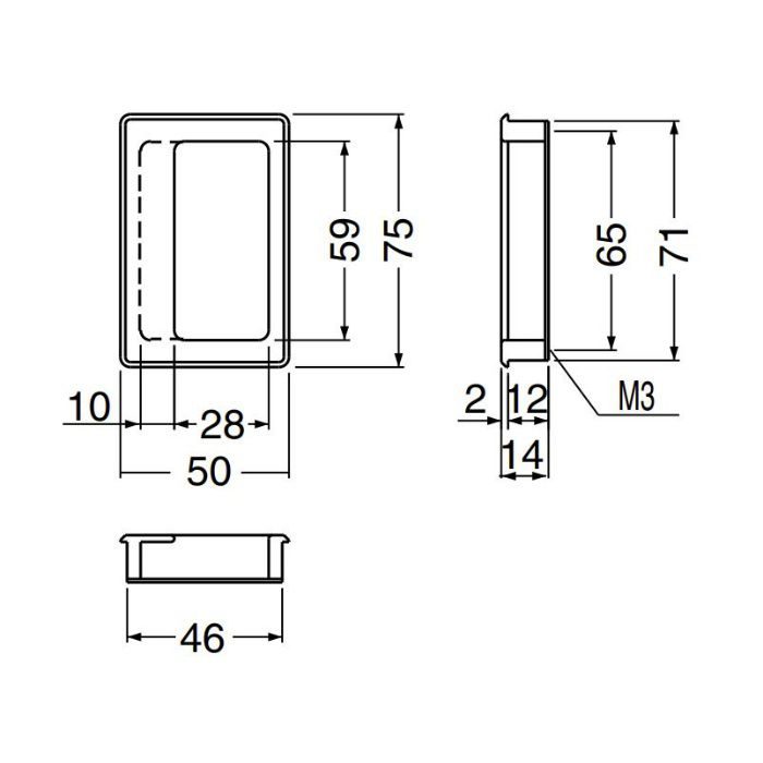 MB-11 ソリッド長角手掛　 75mm ホワイトブロンズ
