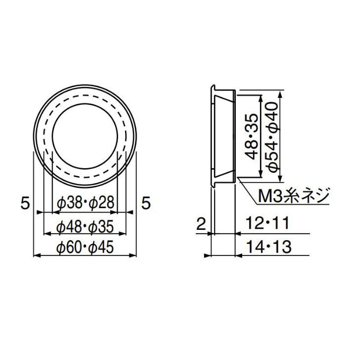 MB-7 ソリッド丸手掛 45φ クローム シロクマ【アウンワークス通販】