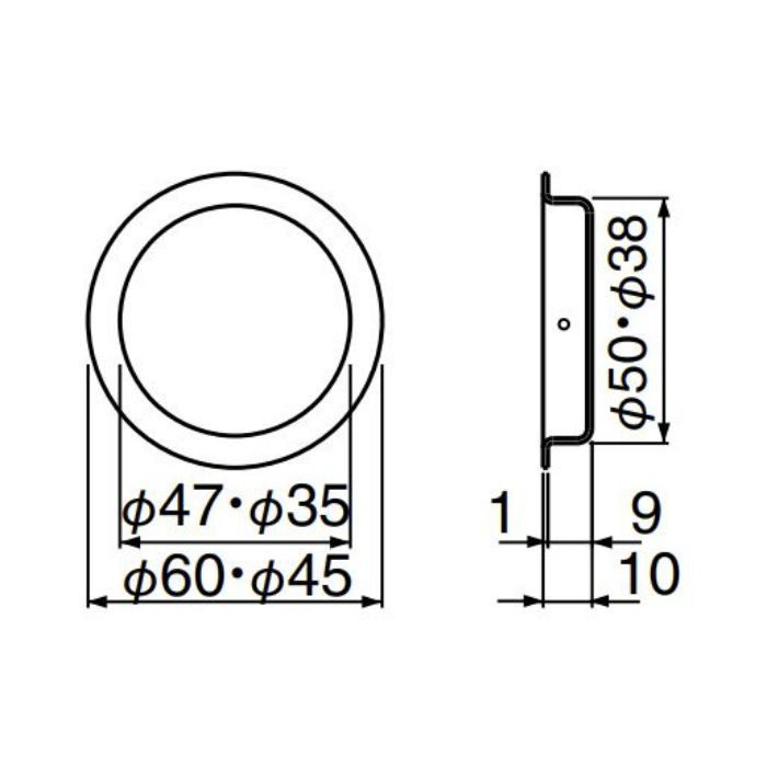 MB-8 アクティ丸戸引手 60φ クローム