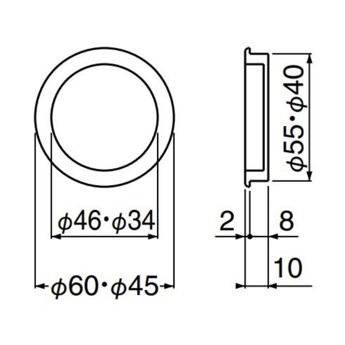 MW-8 ウッド 平面丸戸引手 60φ 白木ウッド