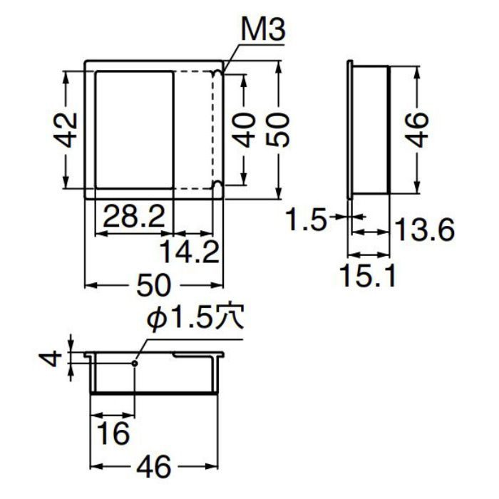 MZ-8 新四方角戸引手 ホワイトブロンズ シロクマ【アウンワークス通販】