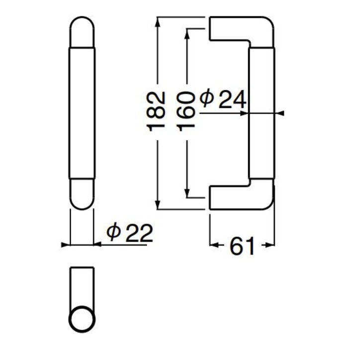 NO.147 マルタ取手 両面用 182mm 仙徳オーク