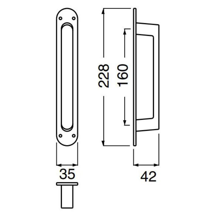 NO.150 クラーク座付取手 木ネジ止メ 180mm 金