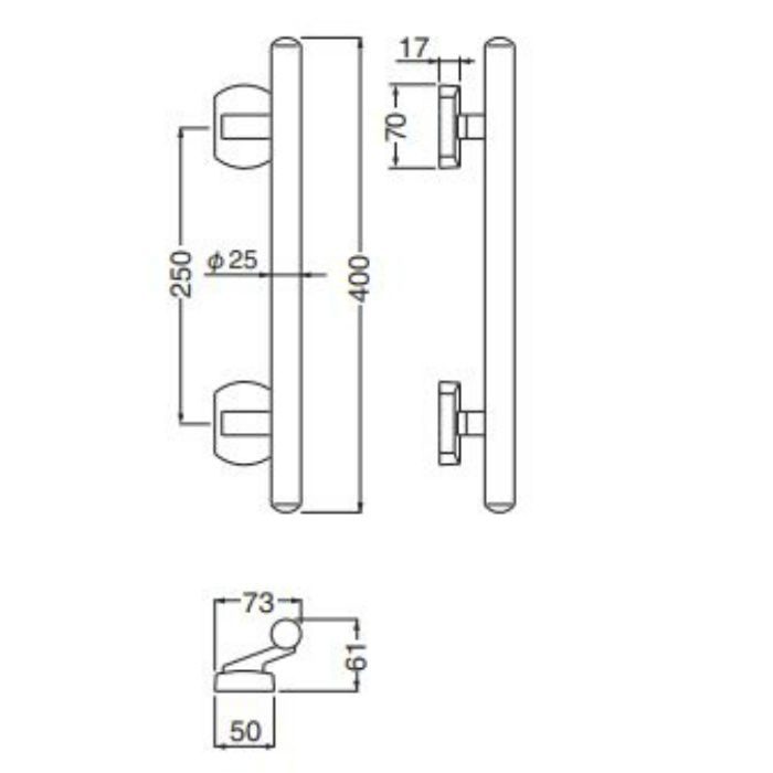 SPP-3 甲丸丸棒 ステンレス 400mm 鏡面磨