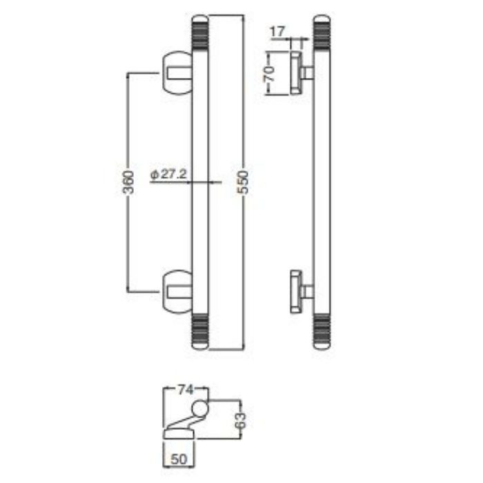 SPP-4 ベガ 真鍮 550mm ブラック シロクマ【アウンワークス通販】