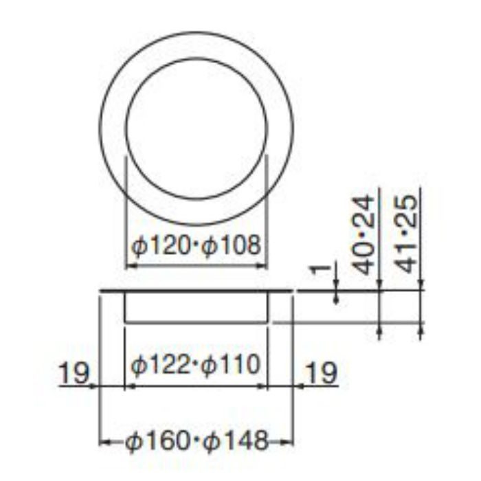 ST-101 ダストシュート ステンレス 160φ 鏡面磨 シロクマ【アウン