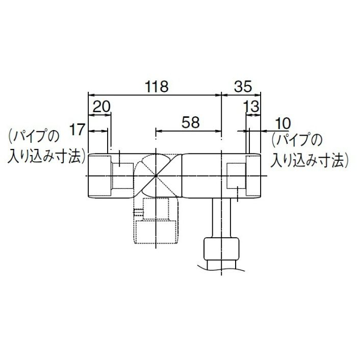 ABR-722U 自在ジョイント支柱（埋込み式） ヘアーライン シロクマ