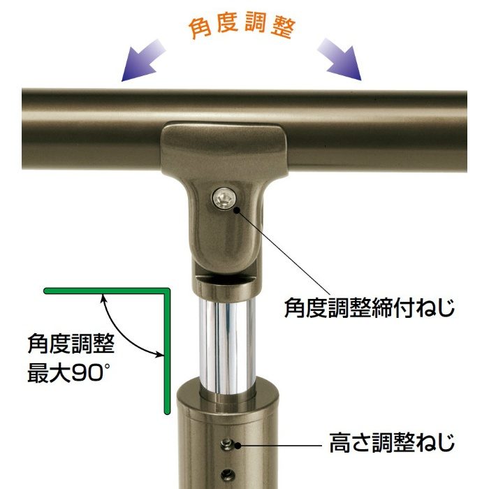 AP-140B アプローチ手すり（ベースプレート式） 900mm ブロンズ