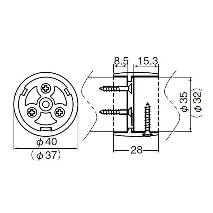 BR-110 接続金具 32φ シルバー