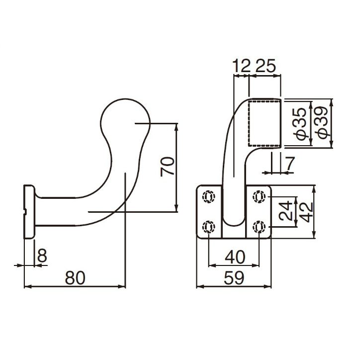 BR-159 オフセットブラケット（上下コーナー） 35φ AG
