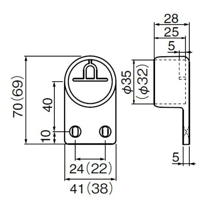 BR-680 フラットブラケット止 35φ アンバー シロクマ【アウンワークス