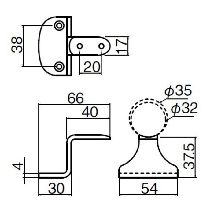 SBR-101 R形ブラケット直受 35φ・32φ AG