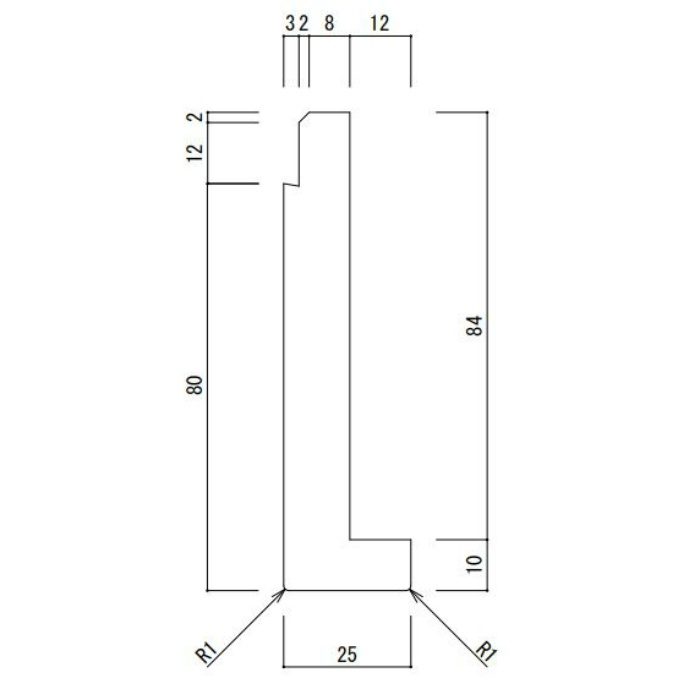 S-80 ユニットバス枠 左右枠 長さ2100mm W‐6 カイダーベースボード工業