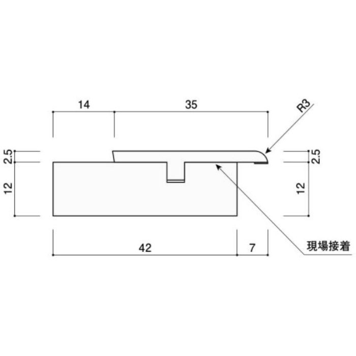 CS型バリアフリー下枠 長さ1600mm W‐6 カイダーベースボード工業