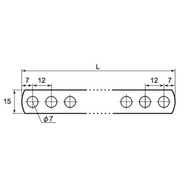 曲板 （7mm穴） 400mm ［10個／セット］
