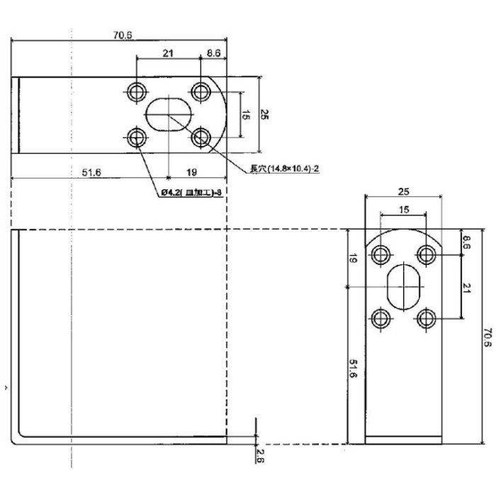 補助金具クロームL型 L-70 ［5個／セット］