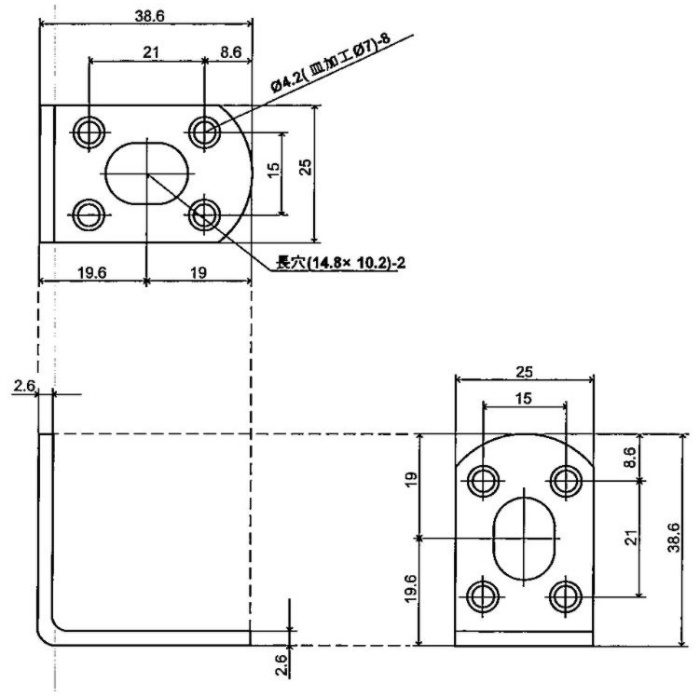 補助金具クロームL型 L-40 ［5個／セット］