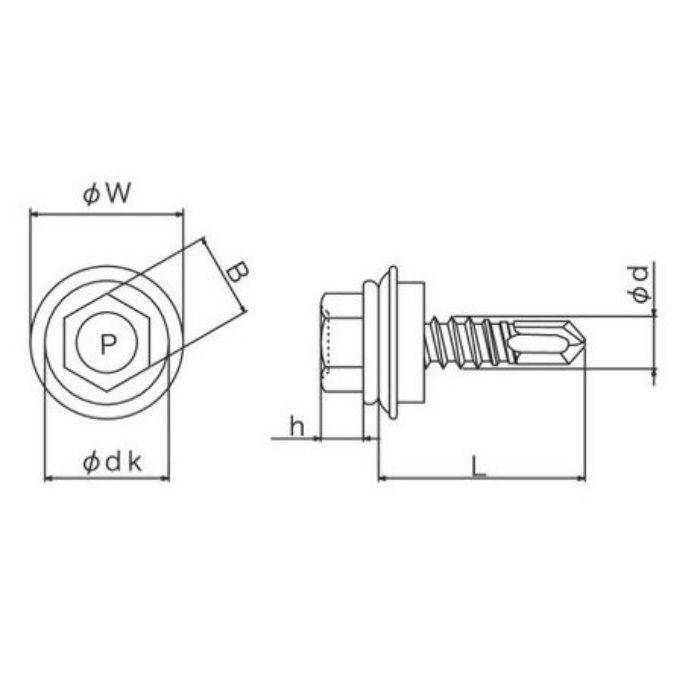 ピアス PIAS テンキャップドリルネジ 6×70 （平型パックセット） ［10本／袋×2］