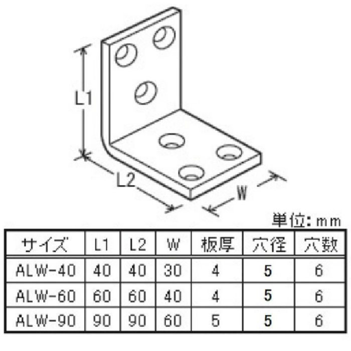 アルミ巾広金折（ブロンズ）ALW-40 ［5個／セット］