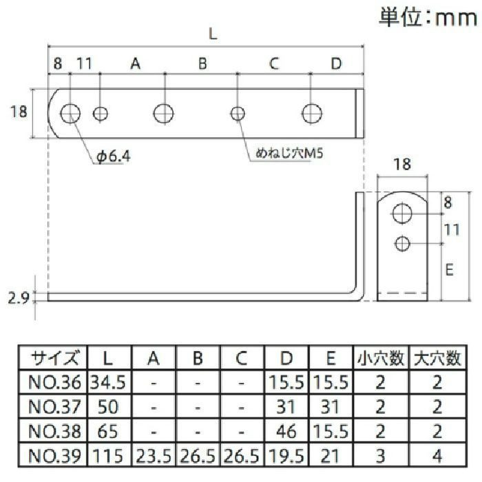 補助金具黒 No.38 ［5個／セット］