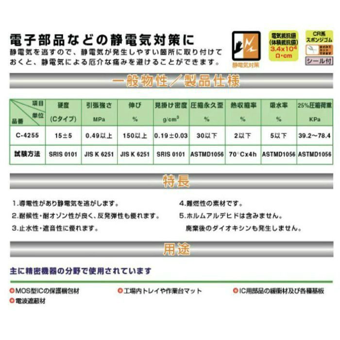 オームフレックス 導電シート 3×250×250 ［4個／セット］